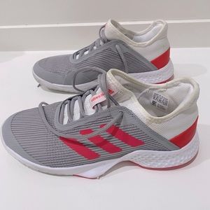 Adidas Adizero Court Shoes for Tennis or Pickle ball Women Size 8 Gray Red